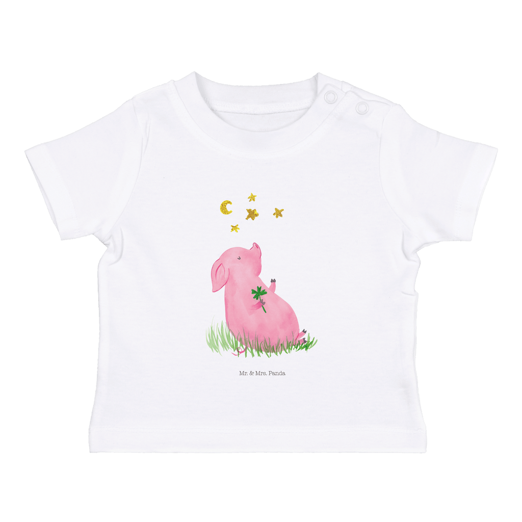 Baby T-Shirt Glücksschwein Glücksschwein. Glück, Schwein, Schweinchen, Sterne, Sernchen, Ziele, Träume, Motivation, Glücksbringer Mädchen,Jungen,Unisex,Motiv,Baby T-Shirt,Kurzarm  süße Tiermotive, gute Laune, lustige Sprüche, Tiere