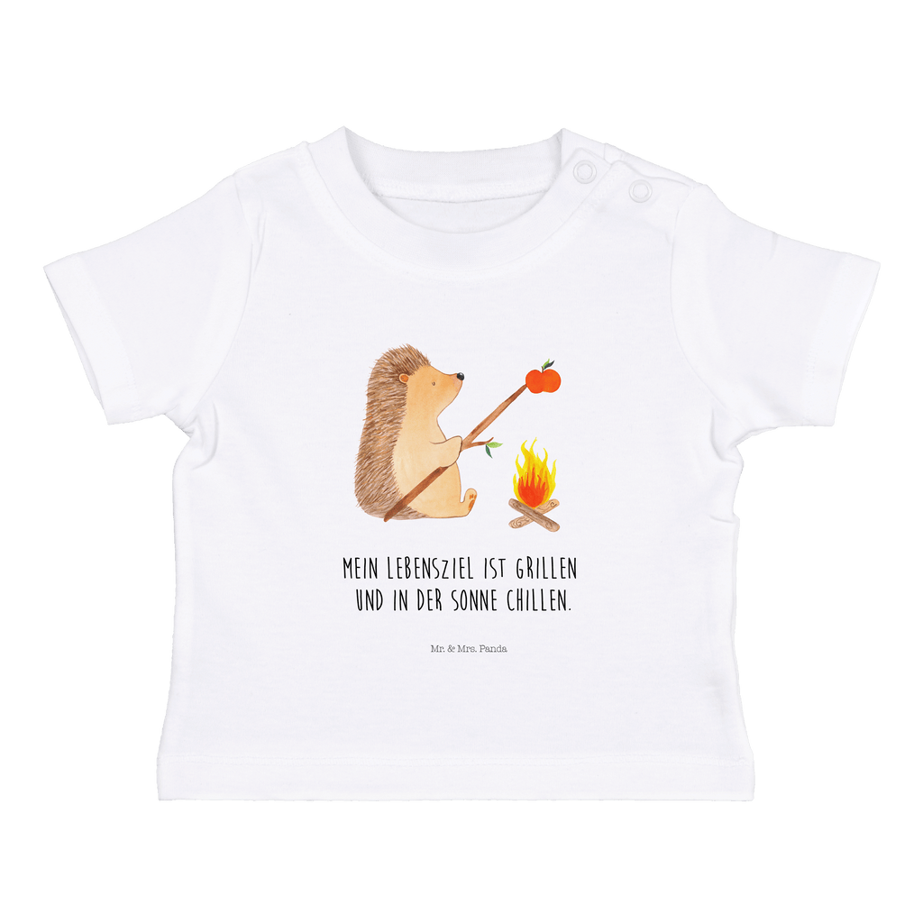Baby T-Shirt Igel grillt Igel, Grillen, Ziele, Motivation, arbeitslos, Sinn des Lebens, Spruch Mädchen,Jungen,Unisex,Motiv,Baby T-Shirt,Kurzarm  süße Tiermotive, gute Laune, lustige Sprüche, Tiere