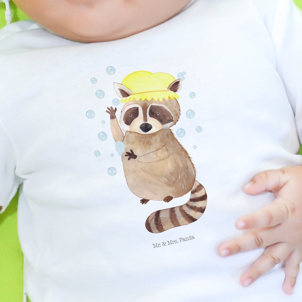 Baby T-Shirt Waschbär Waschbär, Tagträumen, Plan, Fröhlich, waschen, Seifenblasen Mädchen,Jungen,Unisex,Motiv,Baby T-Shirt,Kurzarm  süße Tiermotive, gute Laune, lustige Sprüche, Tiere