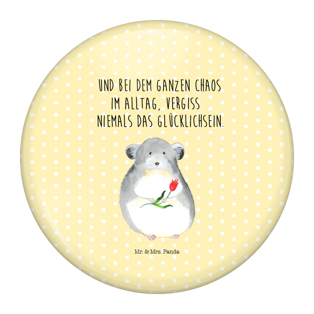Button Chinchilla mit Blume