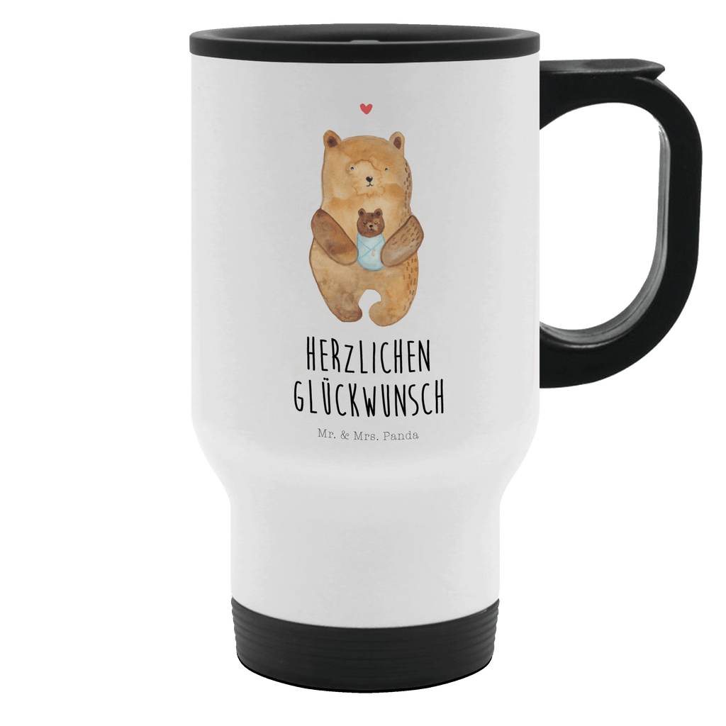 Thermobecher Bär mit Baby Bär, Eltern, Mutter, Baby, Taufe, Geburt, Nichte, Neffe, Enkel, Enkelin, Täufling, Geburtstag, Glückwunsch Thermobecher, To Go Becher, Thermotasse, Kaffeebecher, Isolierbecher  Bär, Teddy, Teddybär
