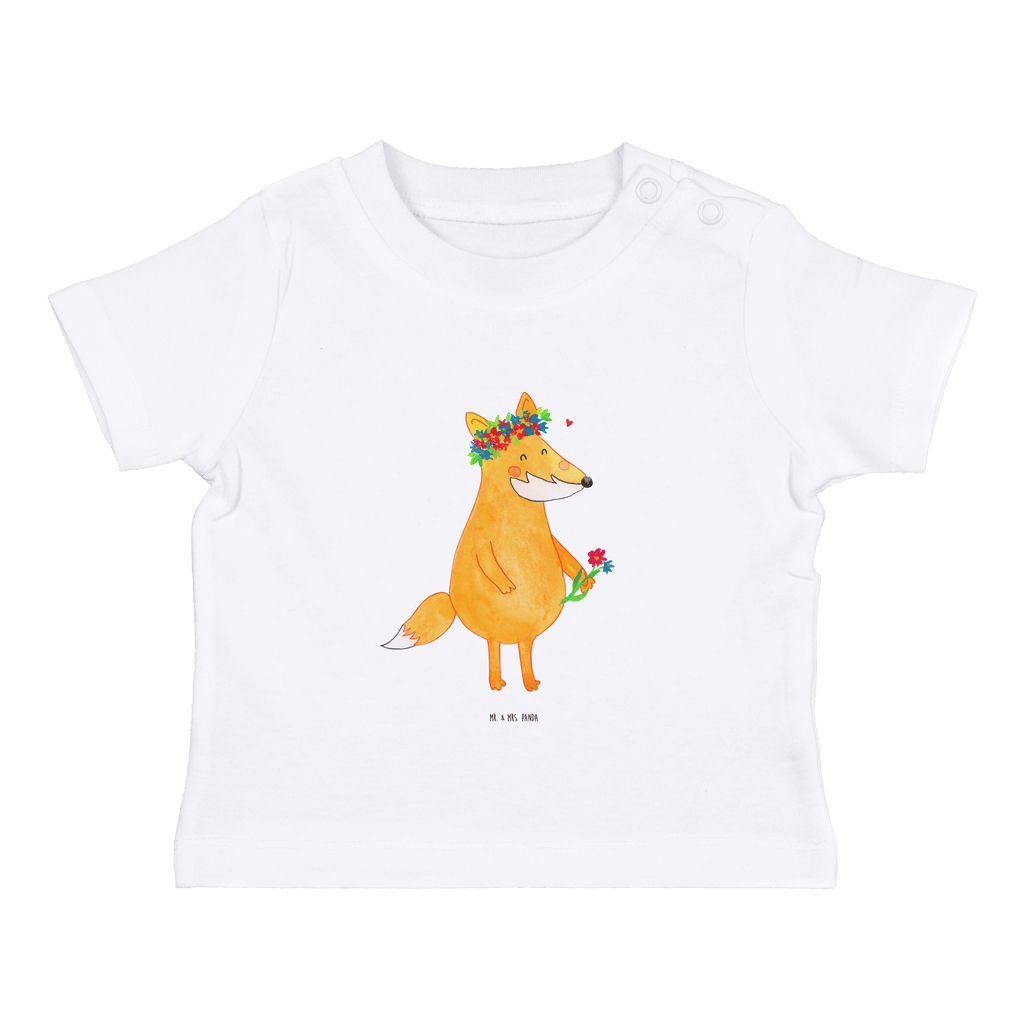 Baby T-Shirt Fuchs Blumenliebe Fuchs, Füchse, Fox, Liebe, Freundin, Fuchsmädchen, Blumenmädchen, Freundinnen, Liebesbeweis, Blume, Blumen, Motivation, Freude, ich, mich, Selbstliebe, Freude Mädchen,Jungen,Unisex,Motiv,Baby T-Shirt,Kurzarm  Fuchs