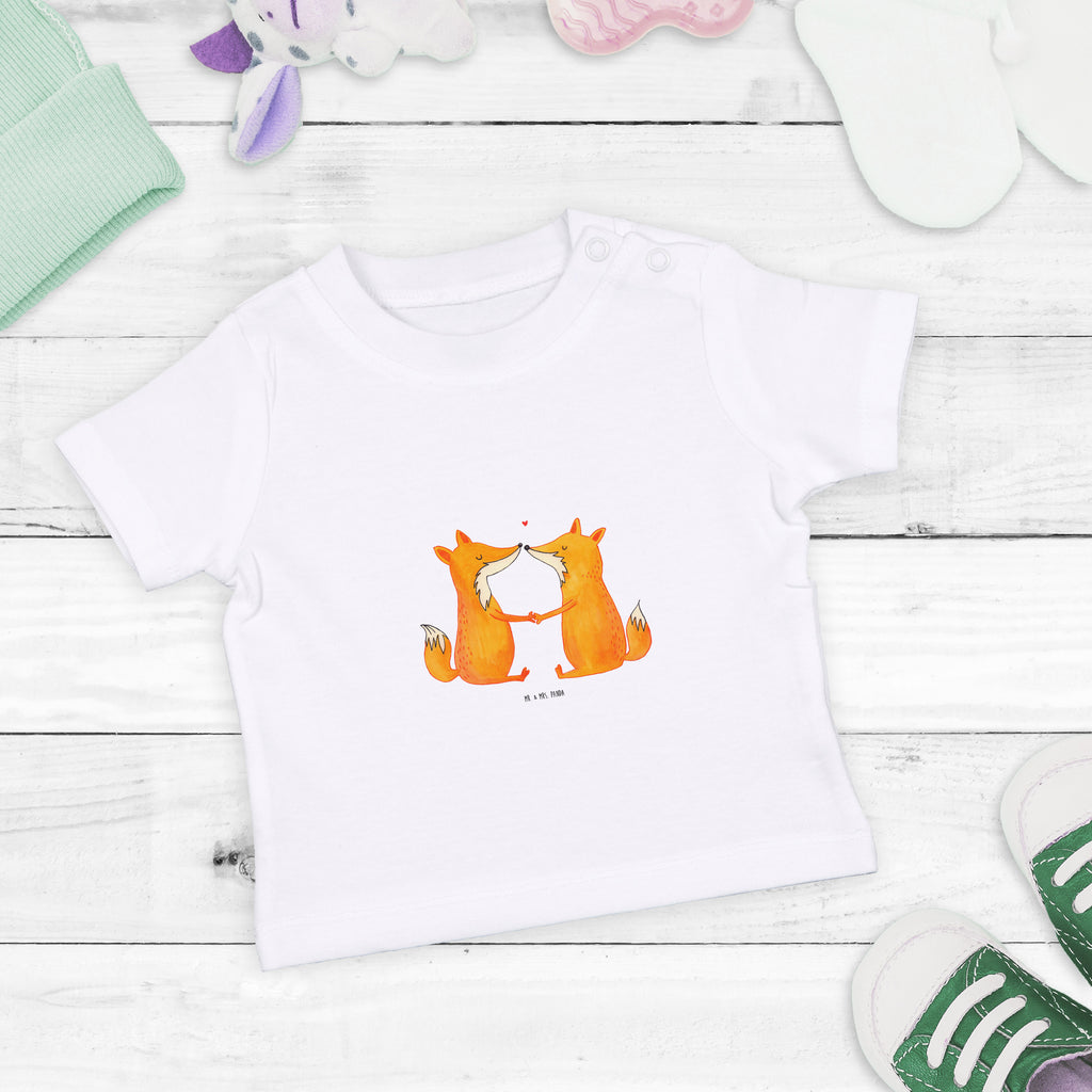 Baby T-Shirt Füchse Liebe Fuchs, Füchse, Fox, Liebe, Liebespaar, Paar, Partner, Freundin, Freund, Ehe, Verlobte, Ehemann, Ehefrau, Liebesbeweis Mädchen, Jungen, Unisex, Motiv ,Baby T-Shirt, Kurzarm, Shirt, Baby  Fuchs