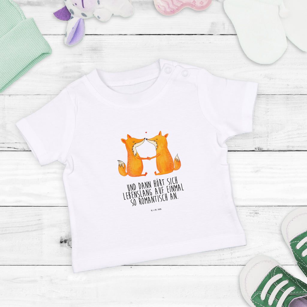Baby T-Shirt Füchse Liebe Fuchs, Füchse, Fox, Liebe, Liebespaar, Paar, Partner, Freundin, Freund, Ehe, Verlobte, Ehemann, Ehefrau, Liebesbeweis Mädchen, Jungen, Unisex, Motiv ,Baby T-Shirt, Kurzarm, Shirt, Baby  Fuchs