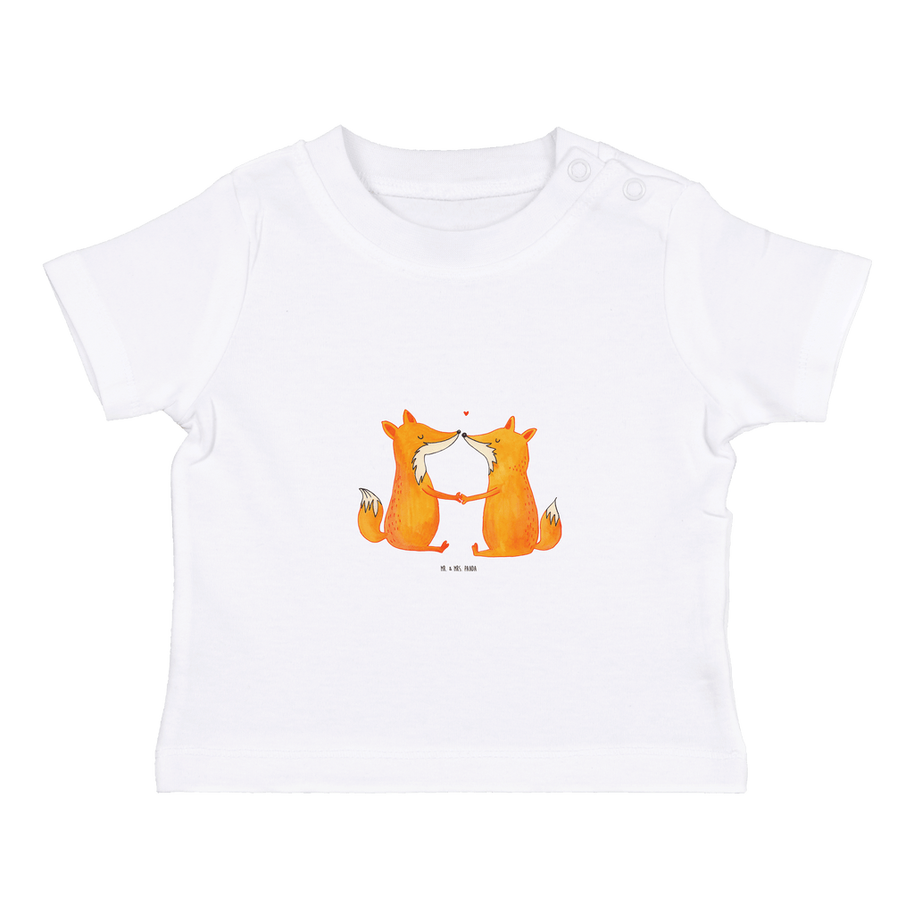 Baby T-Shirt Füchse Liebe Fuchs, Füchse, Fox, Liebe, Liebespaar, Paar, Partner, Freundin, Freund, Ehe, Verlobte, Ehemann, Ehefrau, Liebesbeweis Mädchen, Jungen, Unisex, Motiv ,Baby T-Shirt, Kurzarm, Shirt, Baby  Fuchs