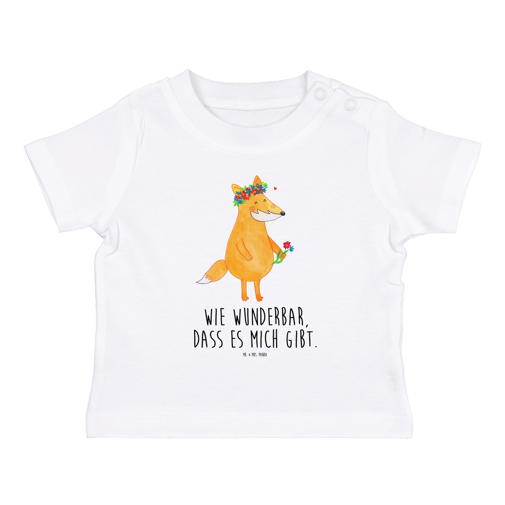 Baby T-Shirt Fuchs Blumenliebe Fuchs, Füchse, Fox, Liebe, Freundin, Fuchsmädchen, Blumenmädchen, Freundinnen, Liebesbeweis, Blume, Blumen, Motivation, Freude, ich, mich, Selbstliebe, Freude Mädchen,Jungen,Unisex,Motiv,Baby T-Shirt,Kurzarm  Fuchs