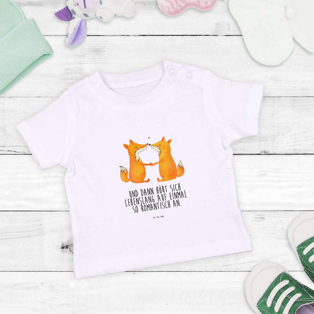 Baby T-Shirt Füchse Liebe Fuchs, Füchse, Fox, Liebe, Liebespaar, Paar, Partner, Freundin, Freund, Ehe, Verlobte, Ehemann, Ehefrau, Liebesbeweis Mädchen, Jungen, Unisex, Motiv ,Baby T-Shirt, Kurzarm, Shirt, Baby  Fuchs
