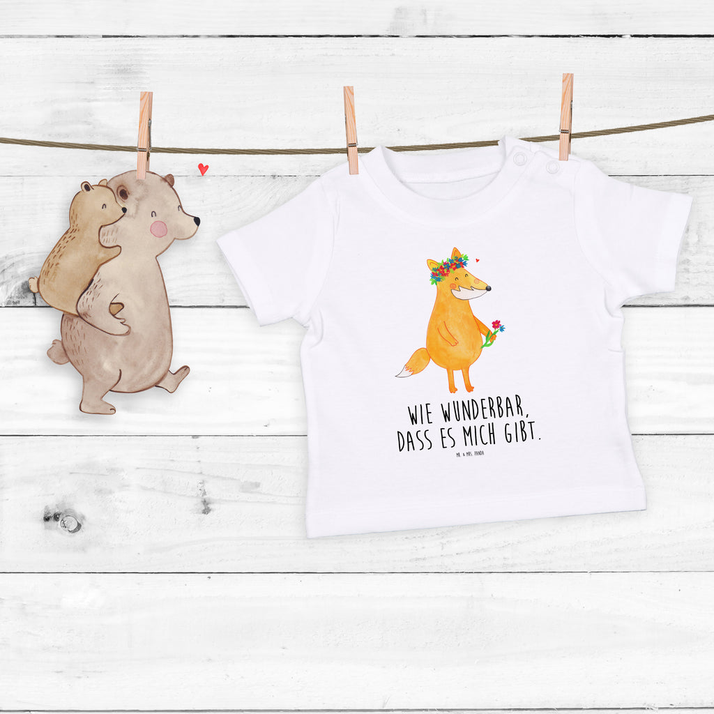 Baby T-Shirt Fuchs Blumenliebe Fuchs, Füchse, Fox, Liebe, Freundin, Fuchsmädchen, Blumenmädchen, Freundinnen, Liebesbeweis, Blume, Blumen, Motivation, Freude, ich, mich, Selbstliebe, Freude Mädchen,Jungen,Unisex,Motiv,Baby T-Shirt,Kurzarm  Fuchs