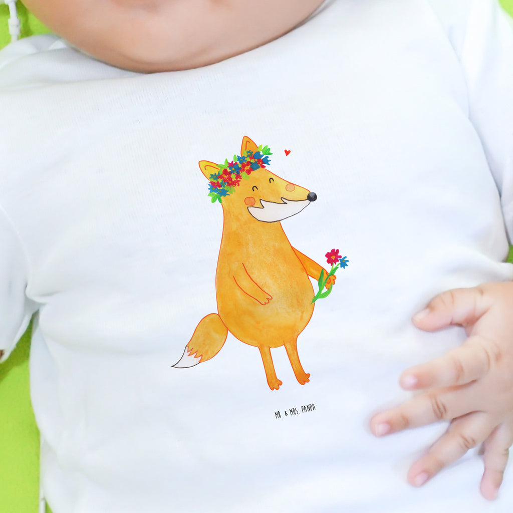 Baby T-Shirt Fuchs Blumenliebe Fuchs, Füchse, Fox, Liebe, Freundin, Fuchsmädchen, Blumenmädchen, Freundinnen, Liebesbeweis, Blume, Blumen, Motivation, Freude, ich, mich, Selbstliebe, Freude Mädchen,Jungen,Unisex,Motiv,Baby T-Shirt,Kurzarm  Fuchs