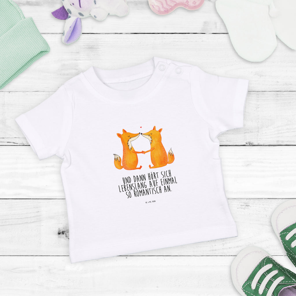 Baby T-Shirt Füchse Liebe Fuchs, Füchse, Fox, Liebe, Liebespaar, Paar, Partner, Freundin, Freund, Ehe, Verlobte, Ehemann, Ehefrau, Liebesbeweis Mädchen, Jungen, Unisex, Motiv ,Baby T-Shirt, Kurzarm, Shirt, Baby  Fuchs