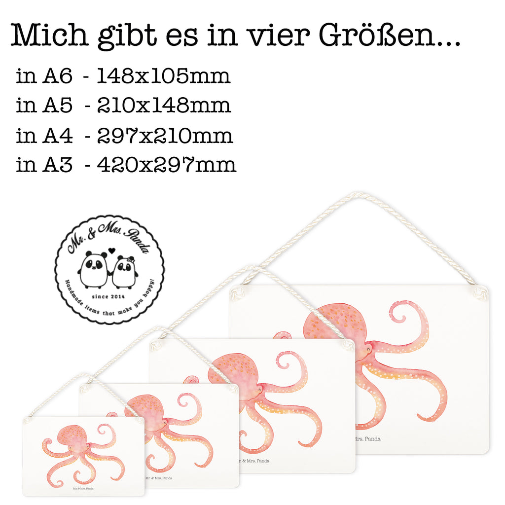 Deko Schild Tintenfisch Meer, Meerestier, Krake, Tintenfisch, Arme, Wasser, Ozean Schild, Türschild, Holzschild, Wandschild, Wanddeko  süße Tiermotive, gute Laune, lustige Sprüche, Tiere