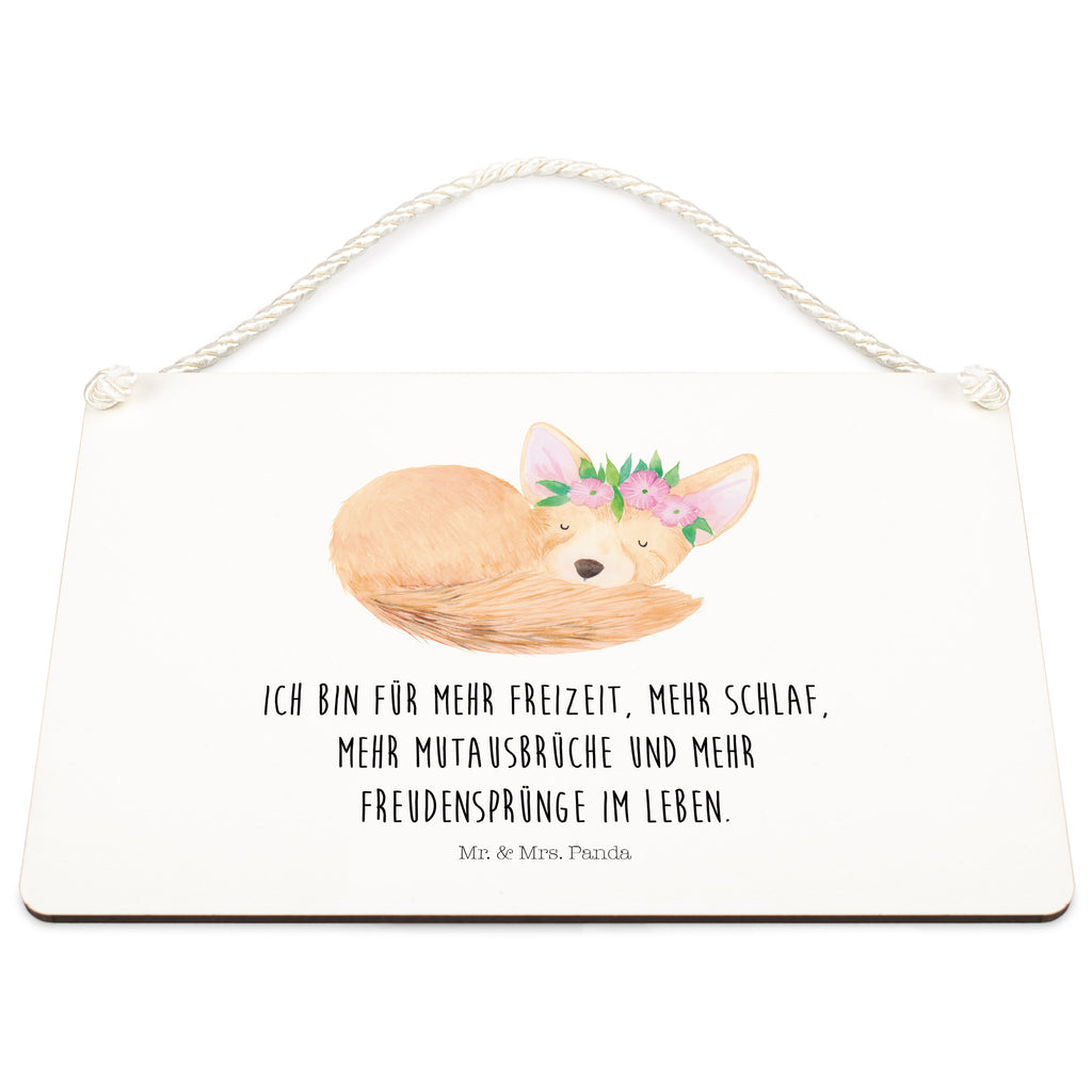 Deko Schild Wüstenfuchs Blumenkranz Afrika, Wüste, Wüstenfuchs, Blumen, Blumenkranz, Glücklich,  Schild, Türschild, Holzschild, Wandschild, Wanddeko  Afrika, Wildtiere