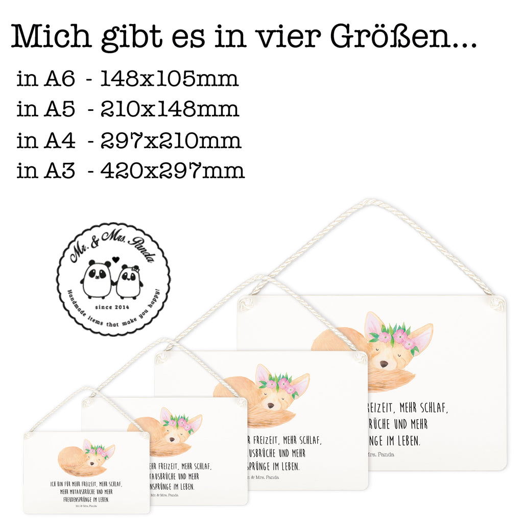 Deko Schild Wüstenfuchs Blumenkranz Afrika, Wüste, Wüstenfuchs, Blumen, Blumenkranz, Glücklich,  Schild, Türschild, Holzschild, Wandschild, Wanddeko  Afrika, Wildtiere