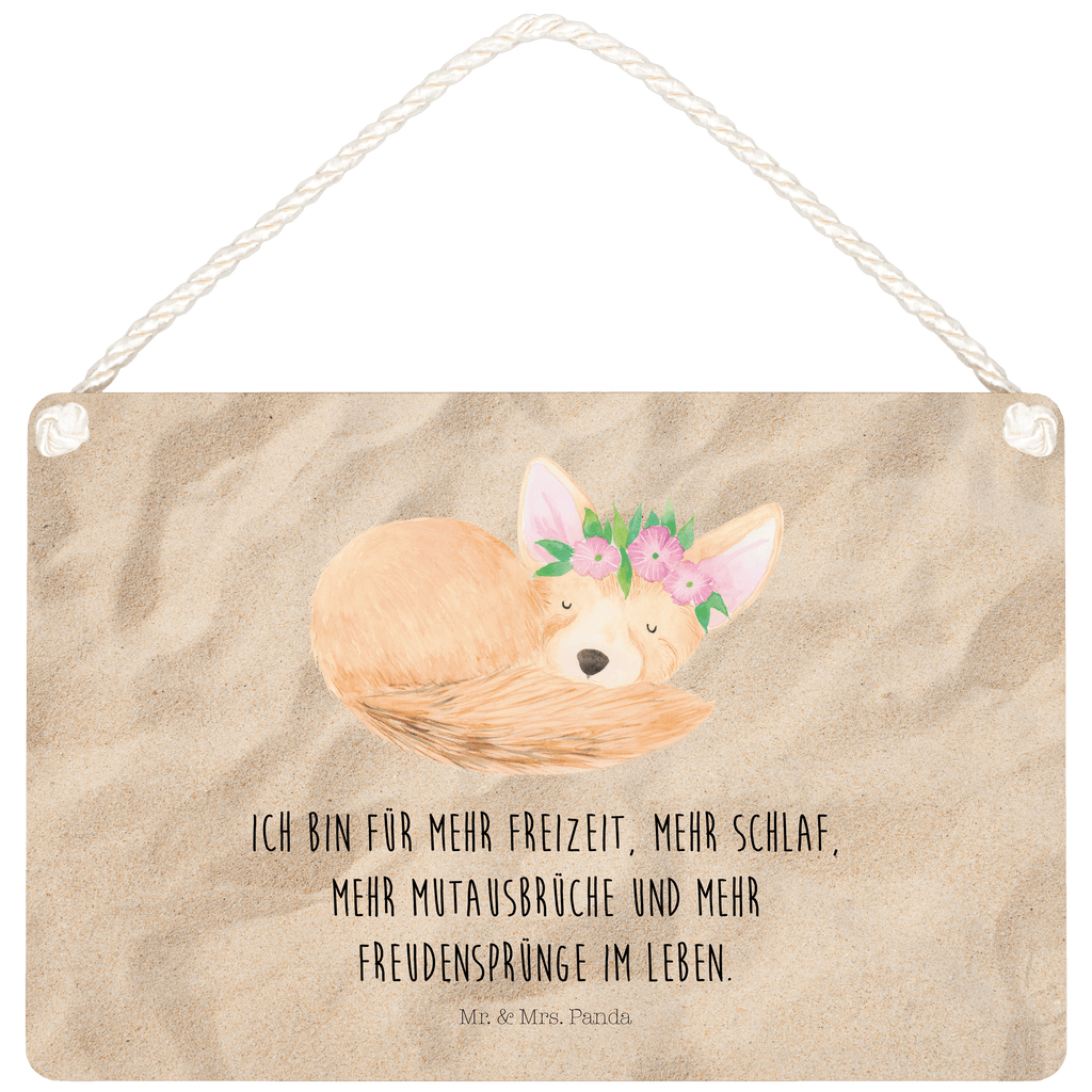 Deko Schild Wüstenfuchs Blumenkranz Afrika, Wüste, Wüstenfuchs, Blumen, Blumenkranz, Glücklich,  Schild, Türschild, Holzschild, Wandschild, Wanddeko  Afrika, Wildtiere