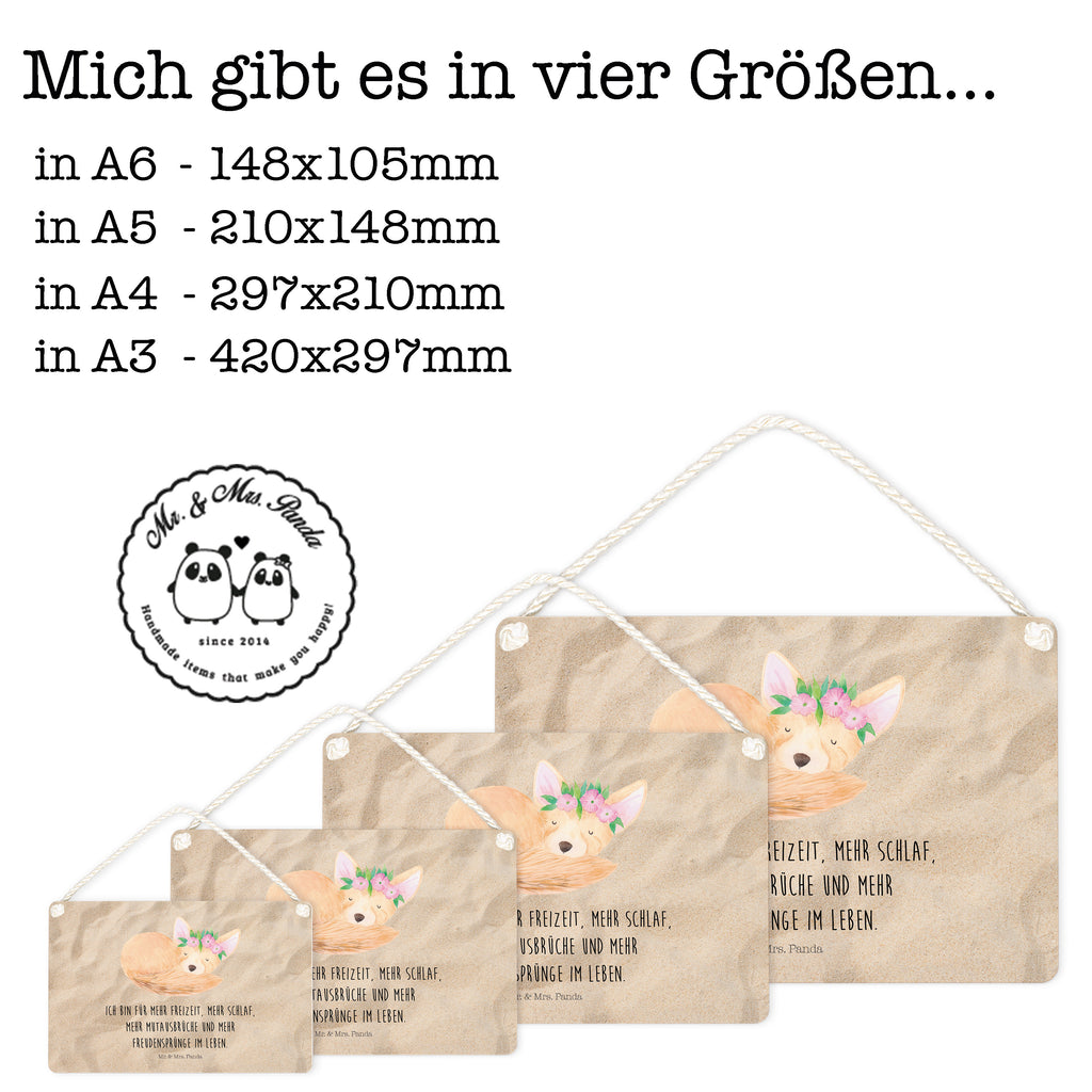 Deko Schild Wüstenfuchs Blumenkranz Afrika, Wüste, Wüstenfuchs, Blumen, Blumenkranz, Glücklich,  Schild, Türschild, Holzschild, Wandschild, Wanddeko  Afrika, Wildtiere