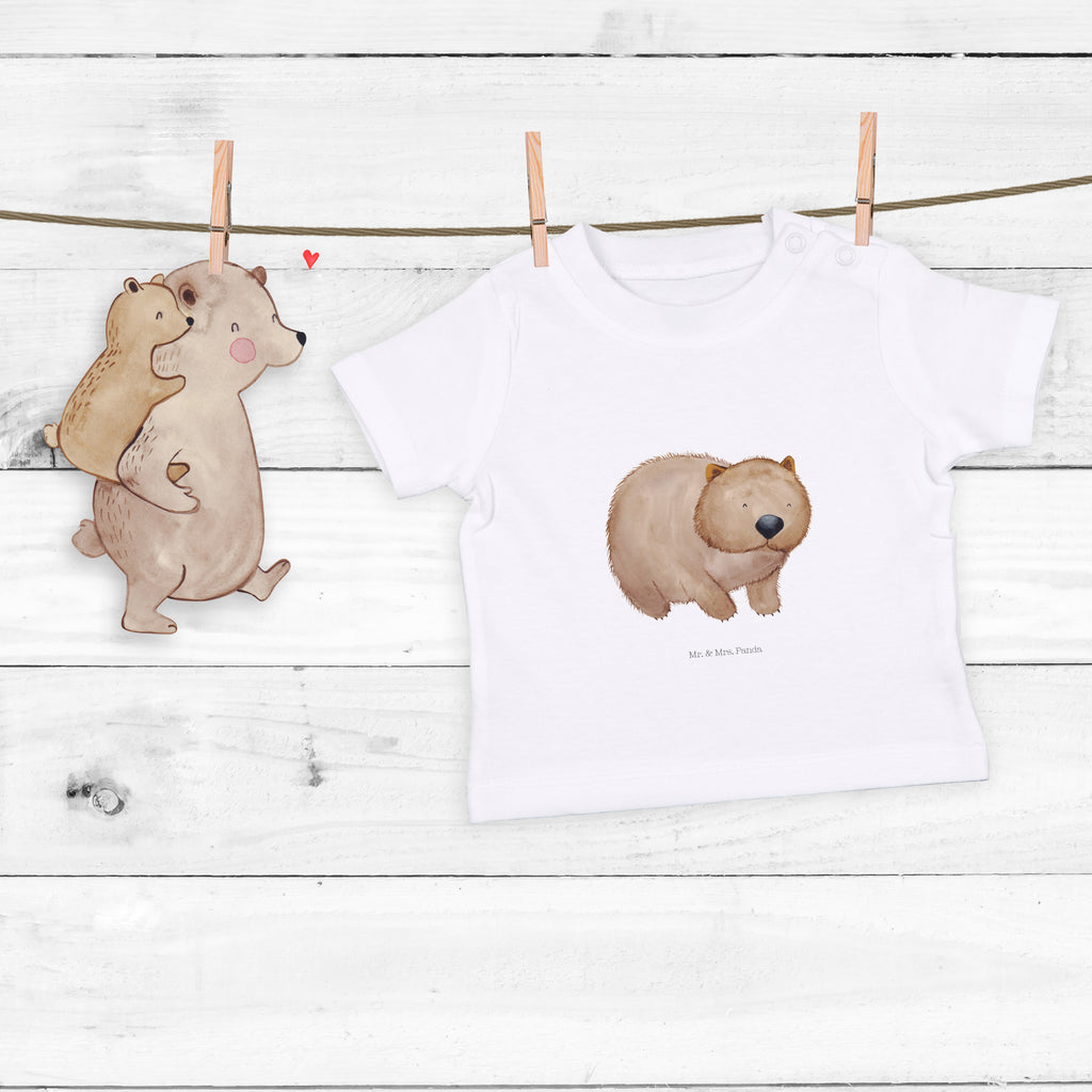 Baby T-Shirt Wombat Wombat, Das Leben ist schön, Motivation, Spruch, Australien, 	 Mädchen, Jungen, Unisex, Motiv ,Baby T-Shirt, Kurzarm, Shirt, Baby  süße Tiermotive, gute Laune, lustige Sprüche, Tiere