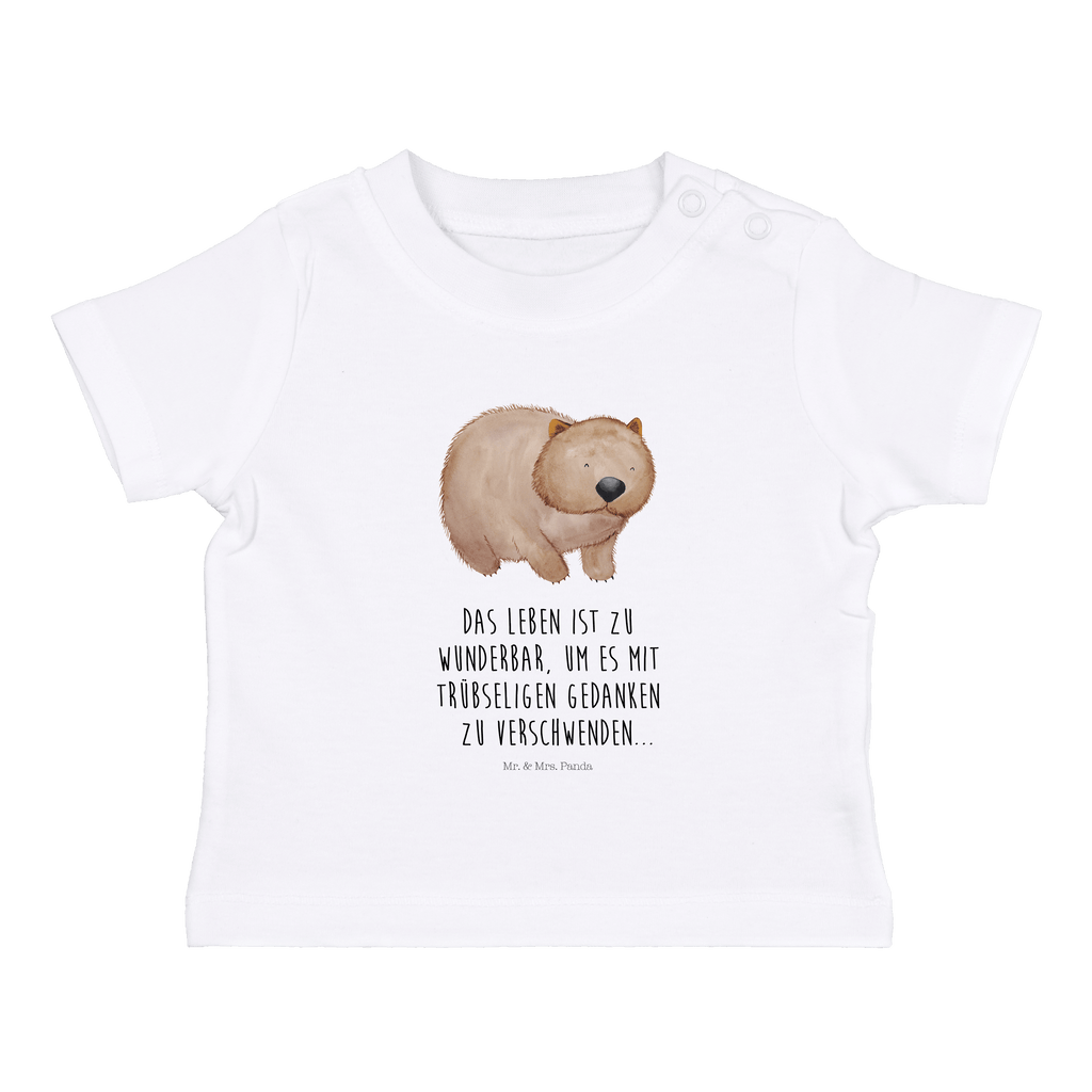 Baby T-Shirt Wombat Wombat, Das Leben ist schön, Motivation, Spruch, Australien, 	 Mädchen, Jungen, Unisex, Motiv ,Baby T-Shirt, Kurzarm, Shirt, Baby  süße Tiermotive, gute Laune, lustige Sprüche, Tiere