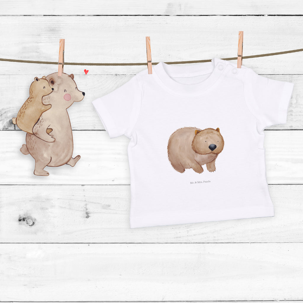 Baby T-Shirt Wombat Wombat, Das Leben ist schön, Motivation, Spruch, Australien, 	 Mädchen, Jungen, Unisex, Motiv ,Baby T-Shirt, Kurzarm, Shirt, Baby  süße Tiermotive, gute Laune, lustige Sprüche, Tiere