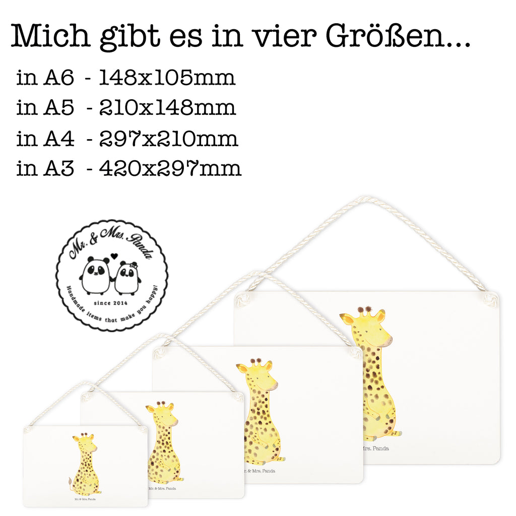 Deko Schild Giraffe Zufrieden Giraffe, Afrika, Zufrieden, Glück, Abenteuer Schild, Türschild, Holzschild, Wandschild, Wanddeko  Afrika, Wildtiere