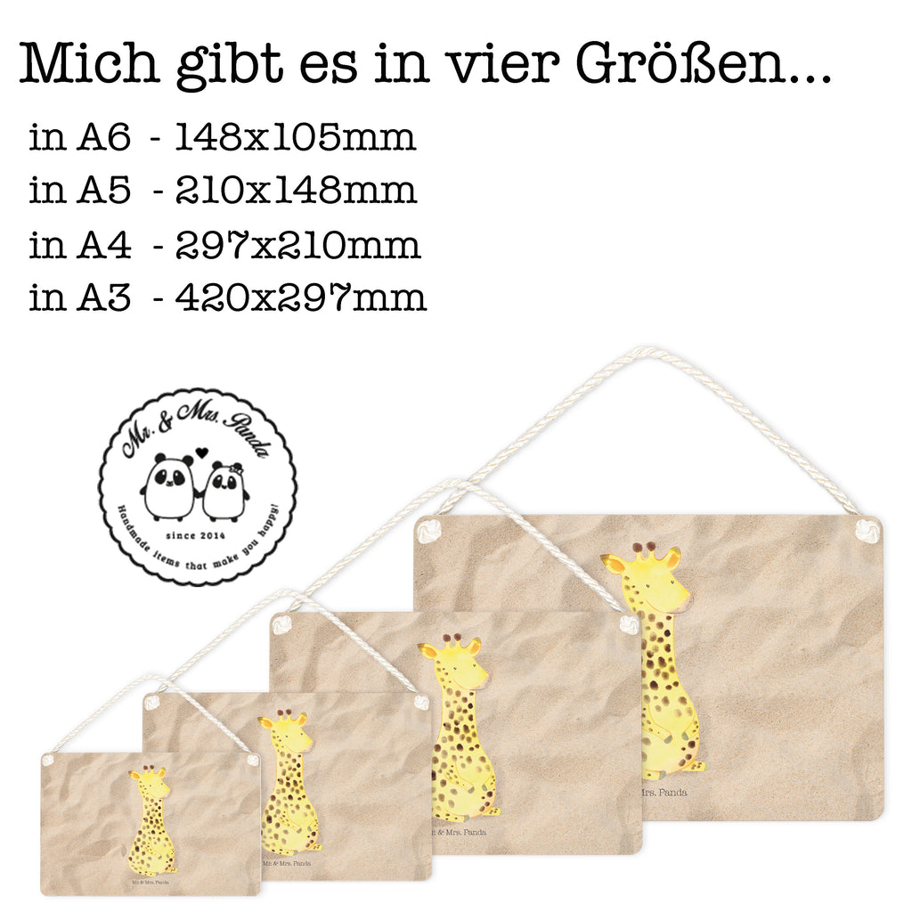 Deko Schild Giraffe Zufrieden Giraffe, Afrika, Zufrieden, Glück, Abenteuer Schild, Türschild, Holzschild, Wandschild, Wanddeko  Afrika, Wildtiere
