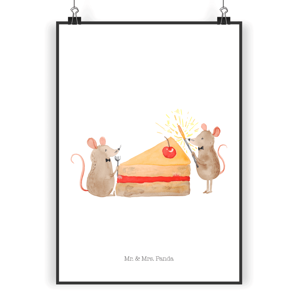Poster Mäuse Kuchen Poster, Wandposter, Bild, Wanddeko, Küchenposter, Kinderposter, Wanddeko Bild, Raumdekoration, Wanddekoration, Handgemaltes Poster, Mr. & Mrs. Panda Poster, Designposter, Kunstdruck, Posterdruck, Geburtstag, Geburtstagsgeschenk, Geschenk, Kuchen, Maus, Mäuse, Party, Leben, Glück