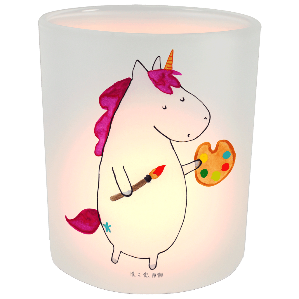 Windlicht Einhorn Künstler Windlicht Glas, Teelichtglas, Teelichthalter, Teelichter, Kerzenglas, Windlicht Kerze, Kerzenlicht, Einhorn, Einhörner, Einhorn Deko, Pegasus, Unicorn, Englisch, Künstler, Artist, Malen, Zeichnen, Welt, Farbe, Stift, Pinsel, Geschenk, Maler