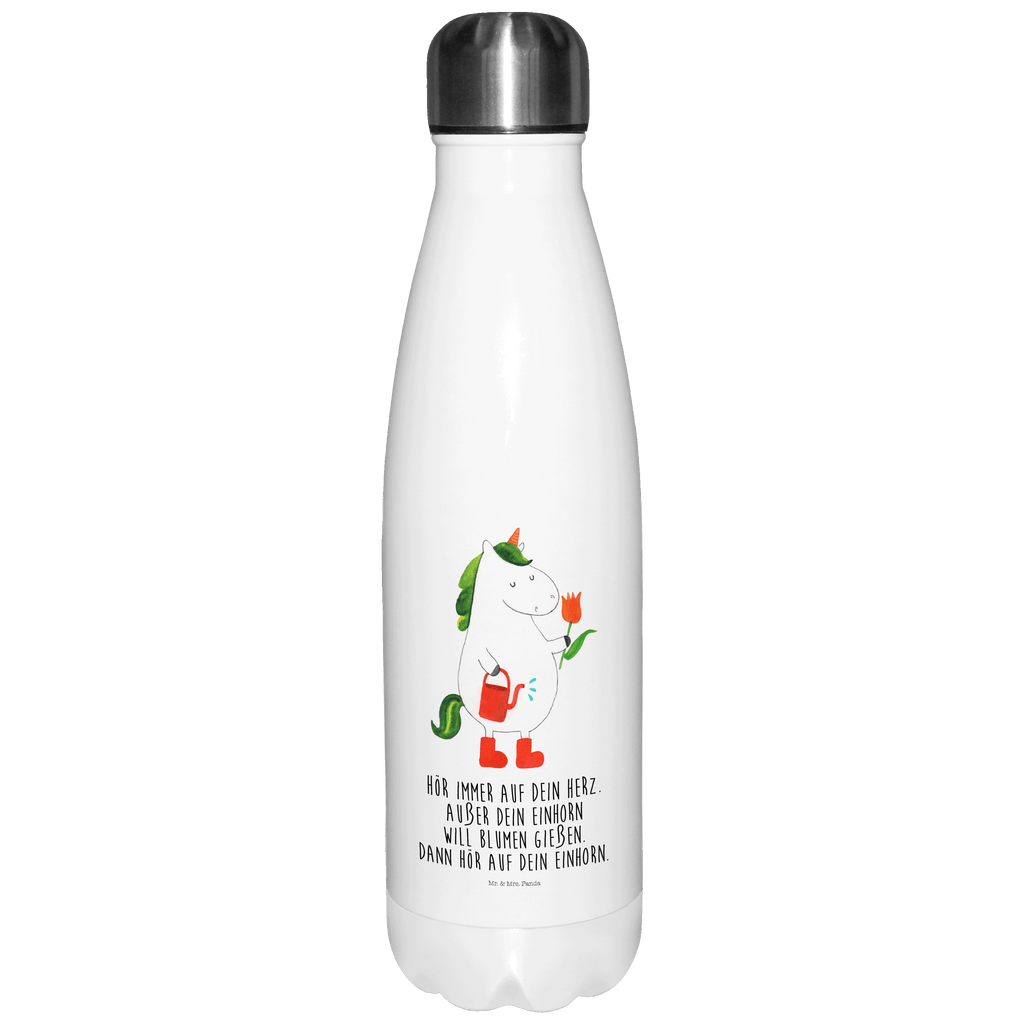 Thermosflasche Einhorn Gärtner Isolierflasche, Thermoflasche, Trinkflasche, Thermos, Edelstahl, Einhorn, Einhörner, Einhorn Deko, Pegasus, Unicorn, Luftballon, Gießkanne, Giesskanne, Lebenslust, Freude, Blume, Freundin, Garten, Stiefel