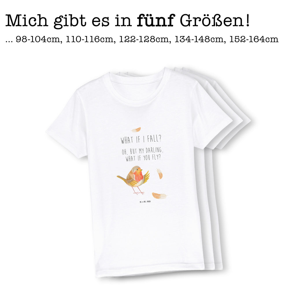 Kinder T-Shirt Rotkehlchen mit Federn What if i fall, Rotkehlchen, Spruch Motivation, Spruch Mut, Vogel, Motivation Sprüche, Motivationsbilder, fliegen    süße Tiermotive, gute Laune, lustige Sprüche, Tiere