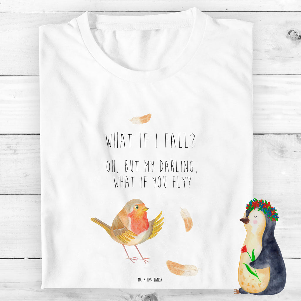 Kinder T-Shirt Rotkehlchen mit Federn What if i fall, Rotkehlchen, Spruch Motivation, Spruch Mut, Vogel, Motivation Sprüche, Motivationsbilder, fliegen    süße Tiermotive, gute Laune, lustige Sprüche, Tiere