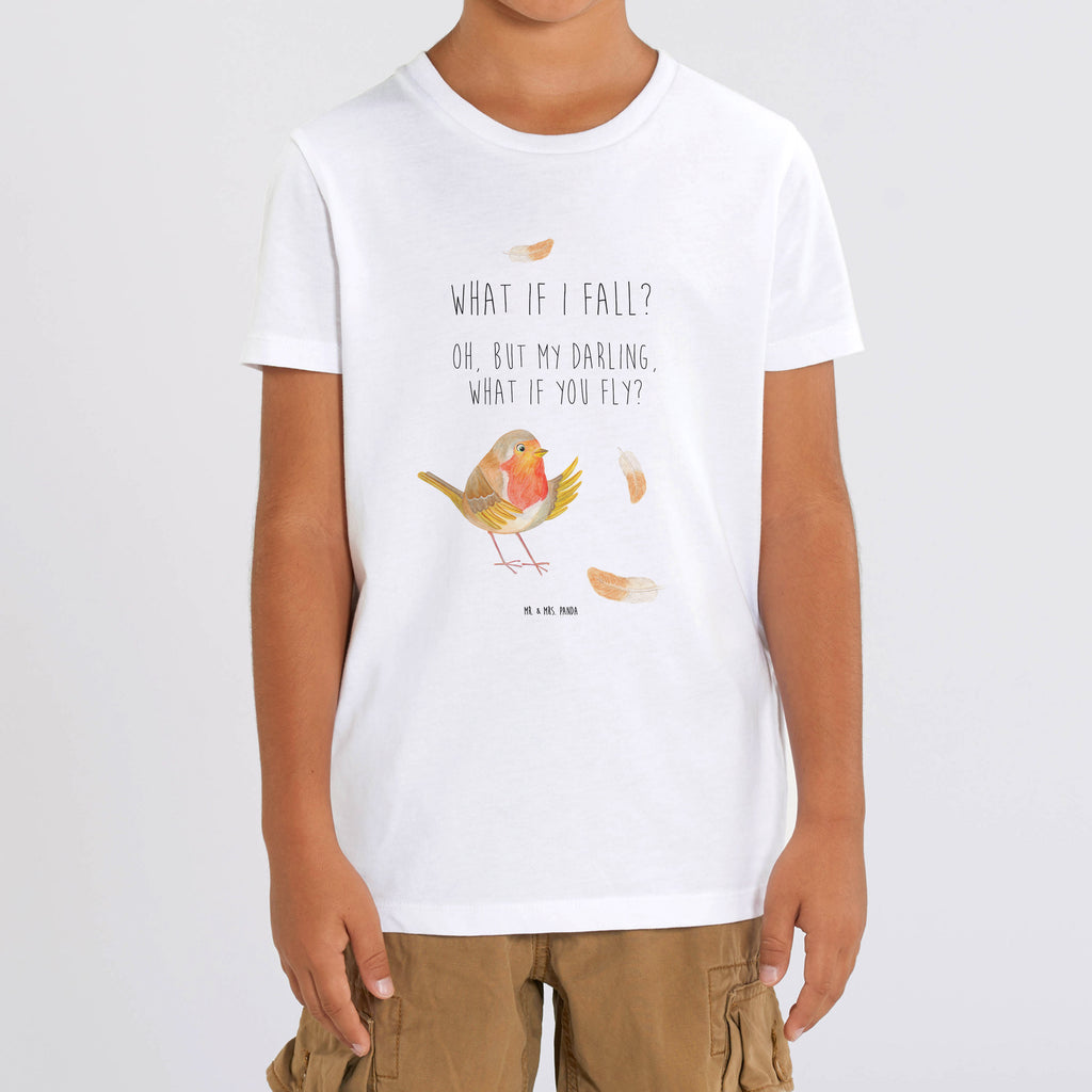 Kinder T-Shirt Rotkehlchen mit Federn What if i fall, Rotkehlchen, Spruch Motivation, Spruch Mut, Vogel, Motivation Sprüche, Motivationsbilder, fliegen    süße Tiermotive, gute Laune, lustige Sprüche, Tiere
