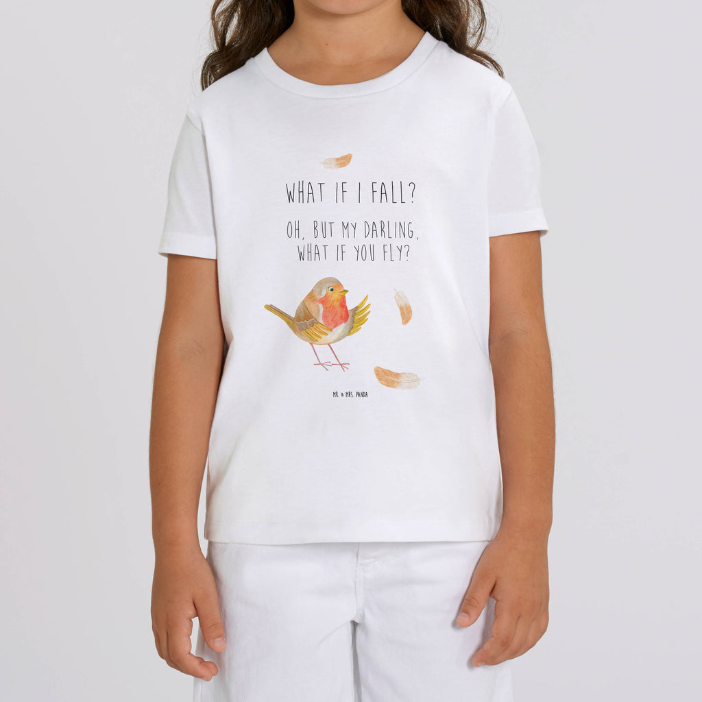 Kinder T-Shirt Rotkehlchen mit Federn What if i fall, Rotkehlchen, Spruch Motivation, Spruch Mut, Vogel, Motivation Sprüche, Motivationsbilder, fliegen    süße Tiermotive, gute Laune, lustige Sprüche, Tiere