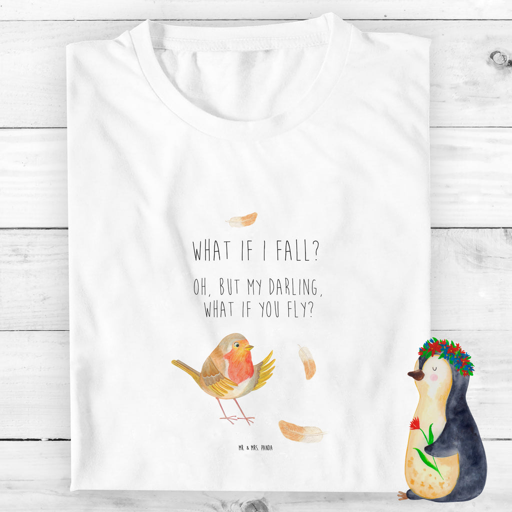 Kinder T-Shirt Rotkehlchen mit Federn What if i fall, Rotkehlchen, Spruch Motivation, Spruch Mut, Vogel, Motivation Sprüche, Motivationsbilder, fliegen    süße Tiermotive, gute Laune, lustige Sprüche, Tiere