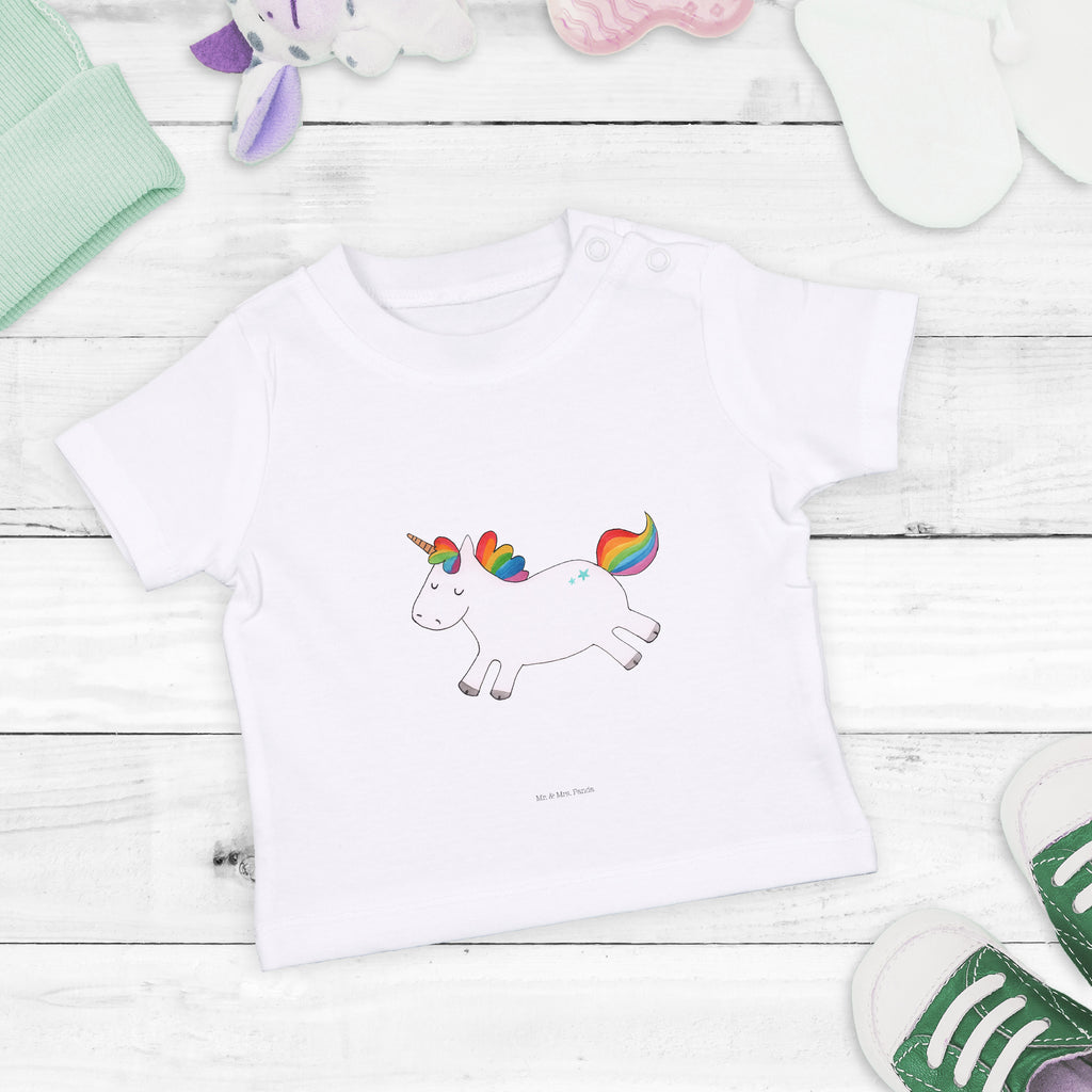 Baby T-Shirt Einhorn Happy Einhorn, Einhörner, Unicorn, glücklich, fröhlich, Spaß, Freude, Lebensfreude, witzig, spannend, Lächeln, Lachen Mädchen,Jungen,Unisex,Motiv,Baby T-Shirt,Kurzarm  Einhorn, Einhörner, Einhorn Deko, Pegasus, Unicorn