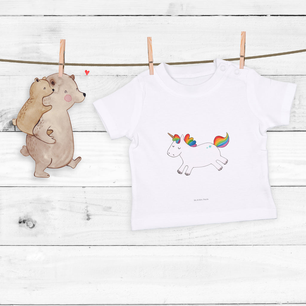 Baby T-Shirt Einhorn Happy Einhorn, Einhörner, Unicorn, glücklich, fröhlich, Spaß, Freude, Lebensfreude, witzig, spannend, Lächeln, Lachen Mädchen,Jungen,Unisex,Motiv,Baby T-Shirt,Kurzarm  Einhorn, Einhörner, Einhorn Deko, Pegasus, Unicorn