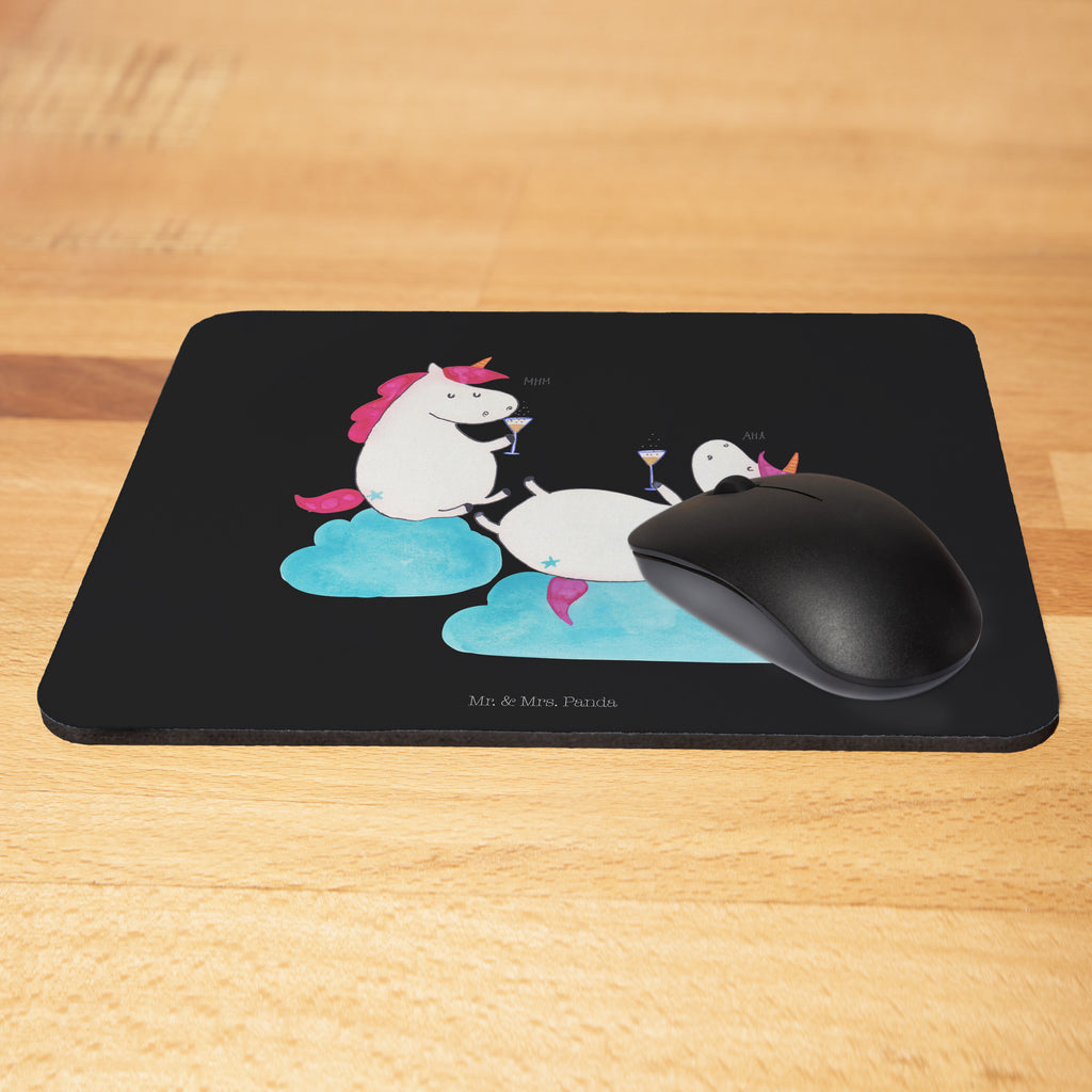 Mauspad Einhörner Sekt