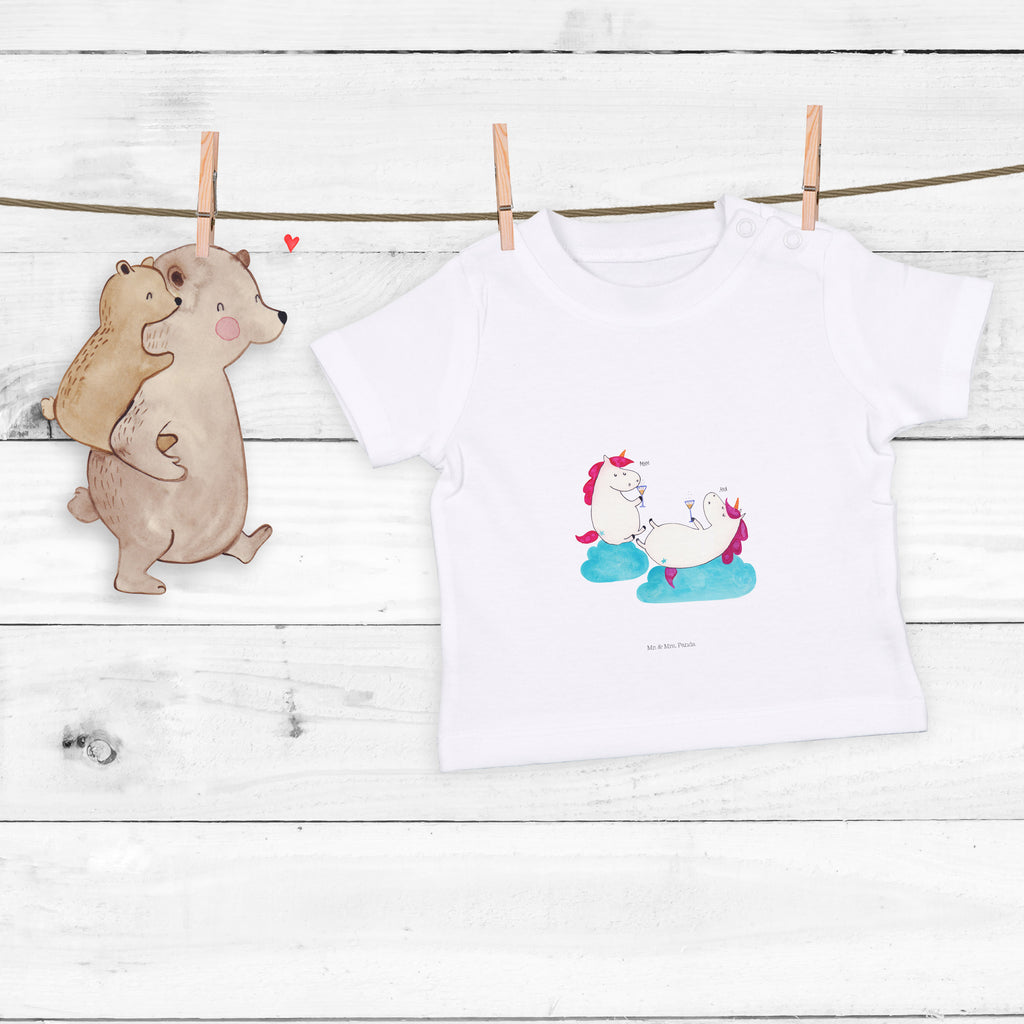 Baby T-Shirt Einhörner Sekt Einhorn, Einhörner, Unicorn, Freundinnen, Freundin, BFF, Sekt, Mädelsabend, Spaß, Party, Korken, Anstoßen, Beste Mädchen,Jungen,Unisex,Motiv,Baby T-Shirt,Kurzarm  Einhorn, Einhörner, Einhorn Deko, Pegasus, Unicorn