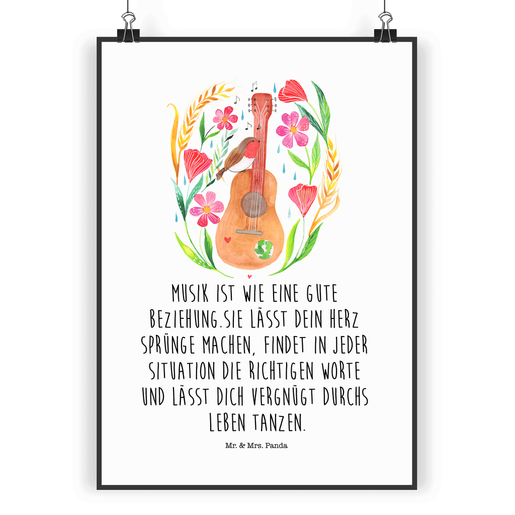 Poster Rotkehlchen Gitarre Gitarre, Musiker, Musik, Sänger, Sängerin, Songs, Lebensgefühl Poster, Wandposter, Bild, Wanddeko, Küchenposter, Kinderposter, Wanddeko Bild, Raumdekoration, Wanddekoration, Handgemaltes Poster, Mr. & Mrs. Panda Poster, Designposter, Kunstdruck, Posterdruck  Blumen Deko, Frühlings Deko, Sommer Deko, Dekoration, positive Botschaft, Naturliebhaber, Outdoor, Natur, Abenteuer