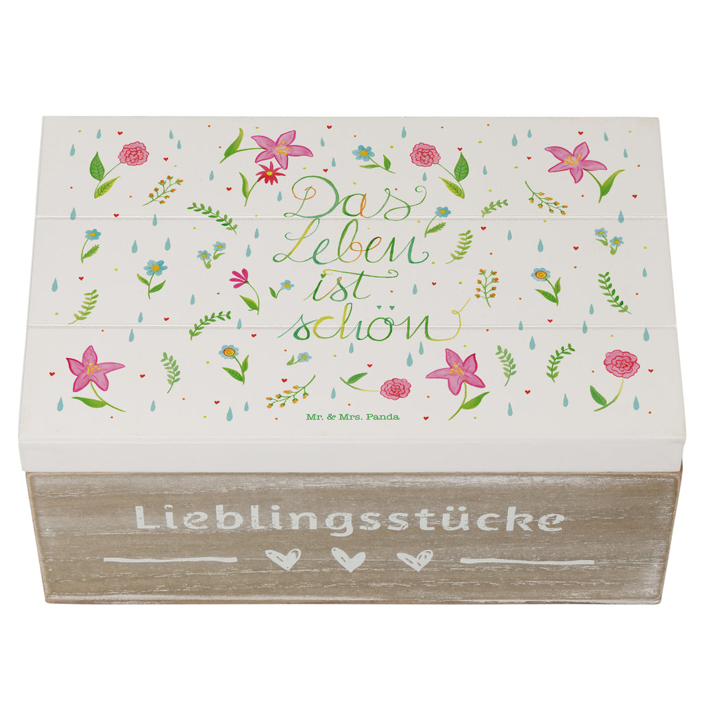 Holzkiste Blumen Das Leben ist schön