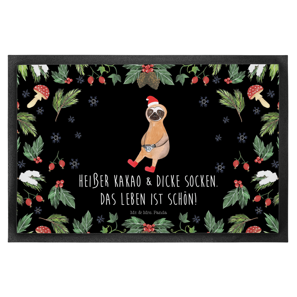 Fußmatte Faultier Kakao  Türvorleger, Schmutzmatte, Fußabtreter, Matte, Schmutzfänger, Fußabstreifer, Schmutzfangmatte, Türmatte, Motivfußmatte,  Haustürmatte, Vorleger  Winter, Weihnachten, Weihnachtsdeko, Nikolaus, Advent, Heiligabend, Wintermotiv