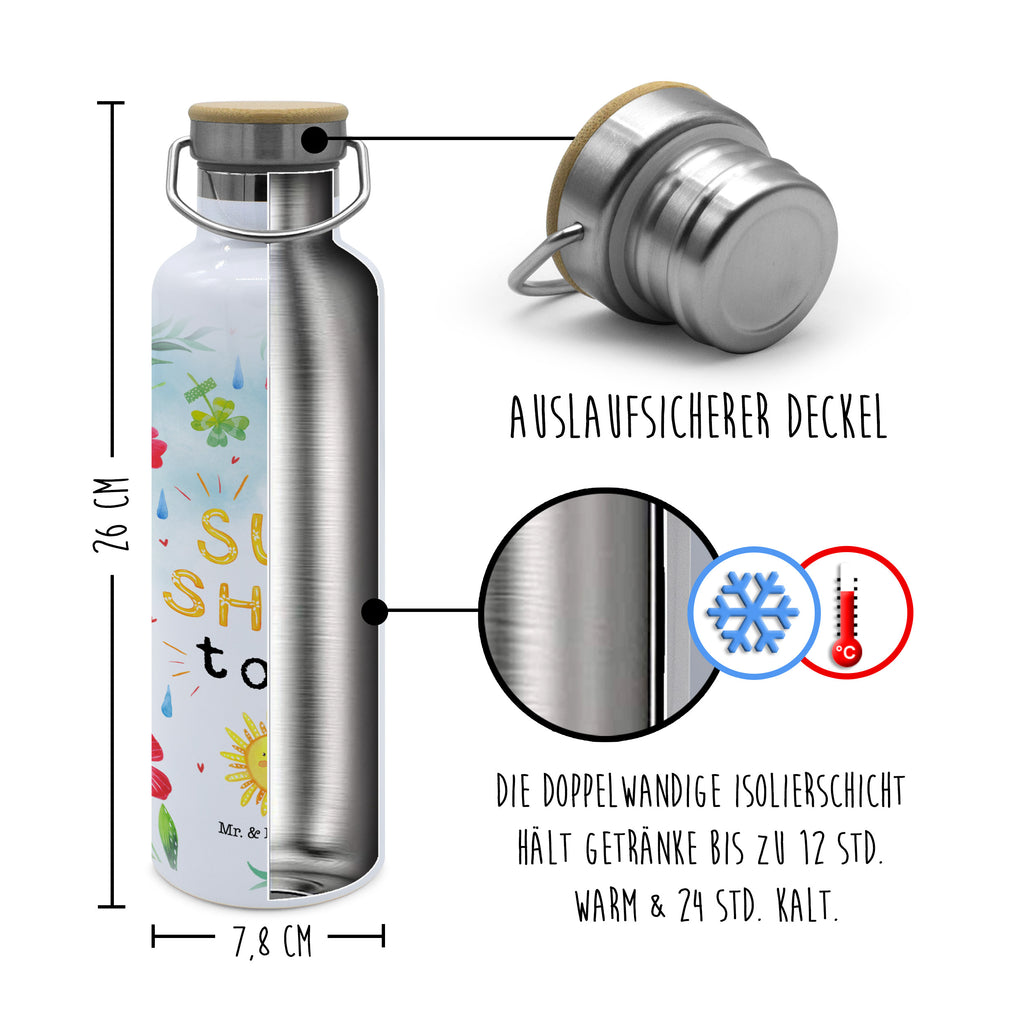 Trinkflasche Sunshine to go Thermosflasche, Isolierflasche, Edelstahl, Trinkflasche, 0, 75 l, isoliert, Wamrhaltefunktion, Sportflasch, Flasche zum Sport, Sportlerflasche, Blumen Deko, Frühlings Deko, Sommer Deko, Dekoration, positive Botschaft, Naturliebhaber, Outdoor, Natur, Abenteuer