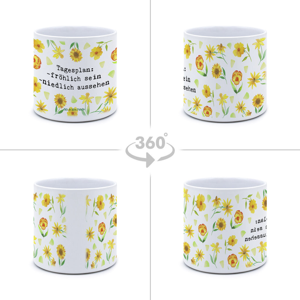 XL Blumentopf Tagesplan Bumentopf, Xl Blumentopf, Blumentopf Gross, Übertopf, Pflanztopf, Keramiktopf, Kräutertopf, Topf, Pflanzkübel, Blumenübertopf, Blumen Deko, Frühlings Deko, Sommer Deko, Dekoration, positive Botschaft, Naturliebhaber, Outdoor, Natur, Abenteuer