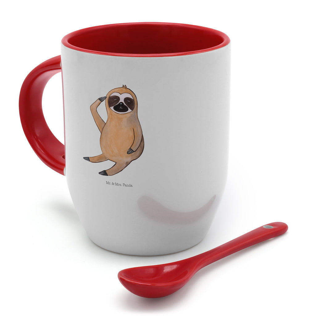 Tasse mit Löffel Faultier Vogel zeigen Tasse, Kaffeetasse, Tassen, Tasse mit Spruch, Kaffeebecher, Tasse mit Löffel, Faultier, Faultier Geschenk, Faultier Deko, Faultiere, faul, Lieblingstier, Spinner, früher Vogel, der frühe Vogel, Frühaufsteher, Morgenmuffel, Vogel, Faultierwelt