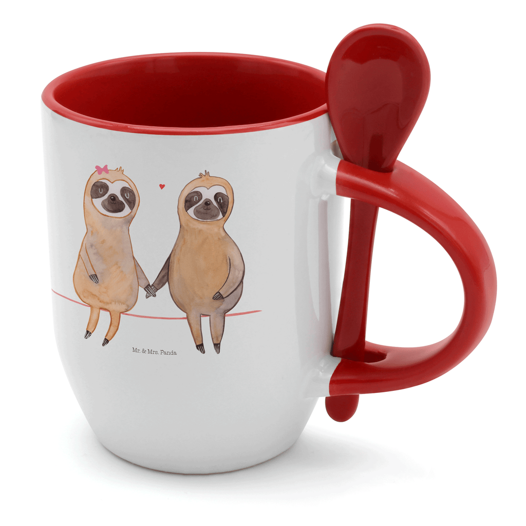 Tasse mit Löffel Faultier Pärchen Tasse, Kaffeetasse, Tassen, Tasse mit Spruch, Kaffeebecher, Tasse mit Löffel, Faultier, Faultier Geschenk, Faultier Deko, Faultiere, faul, Lieblingstier, Liebe, Liebespaar, Faultierliebe, Faultierpärchen, verliebt, verlobt, gemeinsam, relaxen, Pärchen, Beziehung, Langsamkeit
