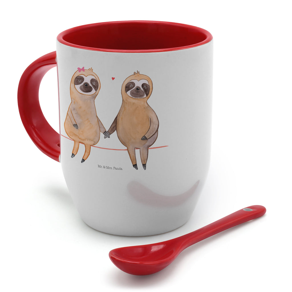 Tasse mit Löffel Faultier Pärchen Tasse, Kaffeetasse, Tassen, Tasse mit Spruch, Kaffeebecher, Tasse mit Löffel, Faultier, Faultier Geschenk, Faultier Deko, Faultiere, faul, Lieblingstier, Liebe, Liebespaar, Faultierliebe, Faultierpärchen, verliebt, verlobt, gemeinsam, relaxen, Pärchen, Beziehung, Langsamkeit
