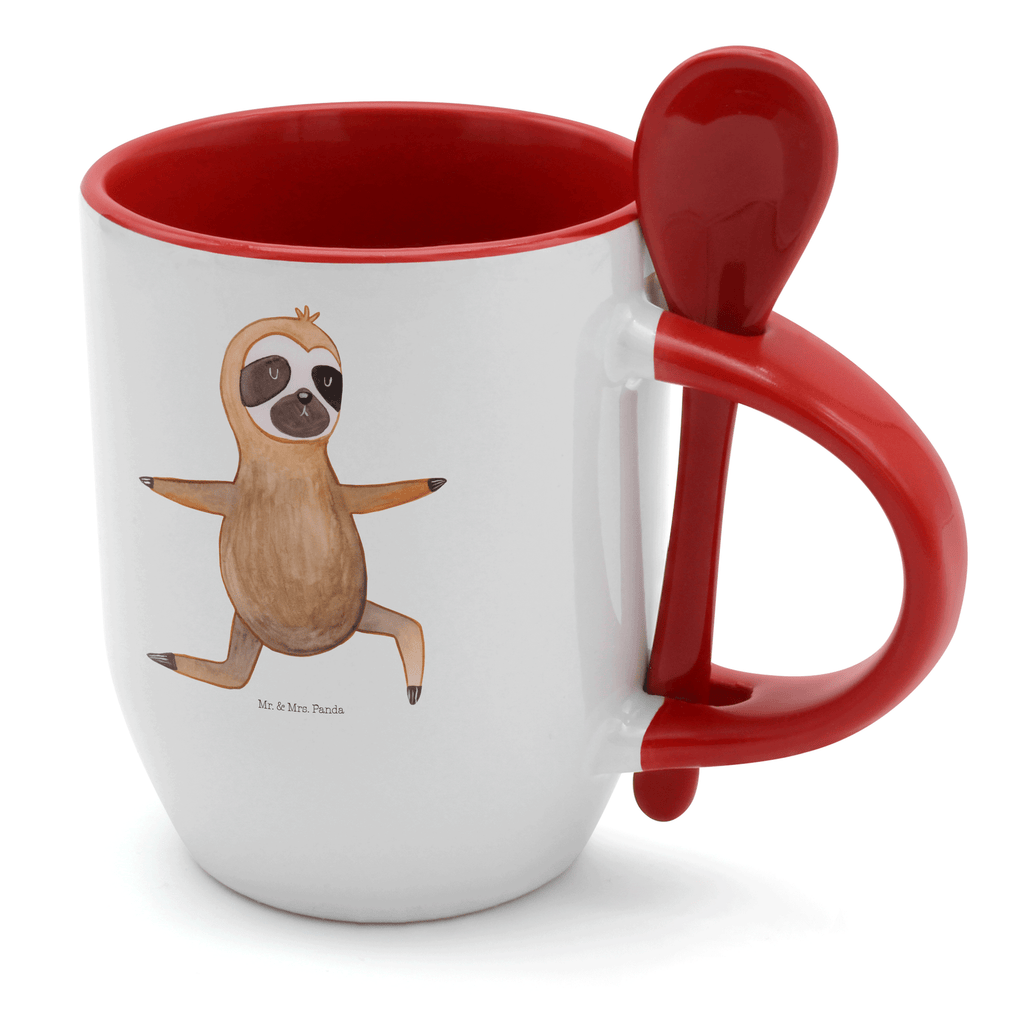 Tasse mit Löffel Faultier  Yoga Tasse, Kaffeetasse, Tassen, Tasse mit Spruch, Kaffeebecher, Tasse mit Löffel, Faultier, Faultier Geschenk, Faultier Deko, Faultiere, faul, Lieblingstier, Yoga, Namaste, Krieger, Yogaübungen, Meditation, Atmung, Gelassenheit, Entspannung