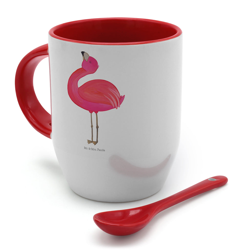 Tasse mit Löffel Flamingo stolz Tasse, Kaffeetasse, Tassen, Tasse mit Spruch, Kaffeebecher, Tasse mit Löffel, Flamingo, stolz, Freude, Selbstliebe, Selbstakzeptanz, Freundin, beste Freundin, Tochter, Mama, Schwester
