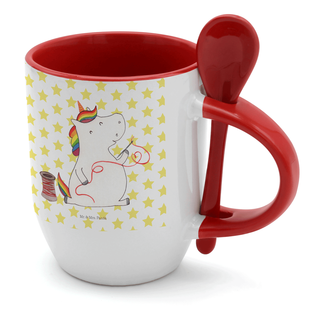 Tasse mit Löffel Einhorn Näherin Tasse, Kaffeetasse, Tassen, Tasse mit Spruch, Kaffeebecher, Tasse mit Löffel, Einhorn, Einhörner, Einhorn Deko, Pegasus, Unicorn, Näherin, nähen, Mädchen, Freundin, Häkeln, Stricken, basteln, Nähzimmer