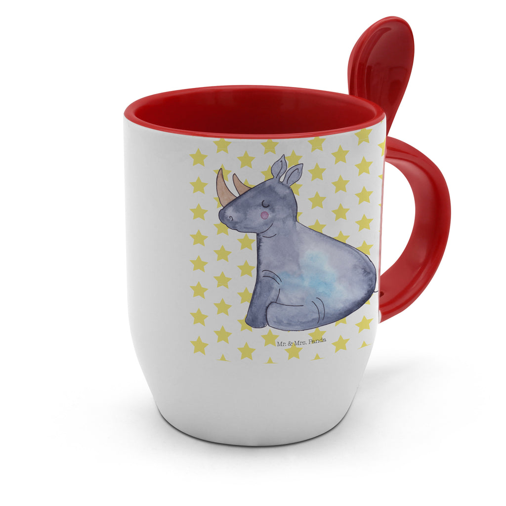 Tasse mit Löffel Einhorn Nashorn Tasse, Kaffeetasse, Tassen, Tasse mit Spruch, Kaffeebecher, Tasse mit Löffel, Einhorn, Einhörner, Einhorn Deko, Pegasus, Unicorn, Regenbogen, witzig, lustig, Zoo, Glitzer, Einhornpower, Erwachsenwerden, Nashorn, Nashörner