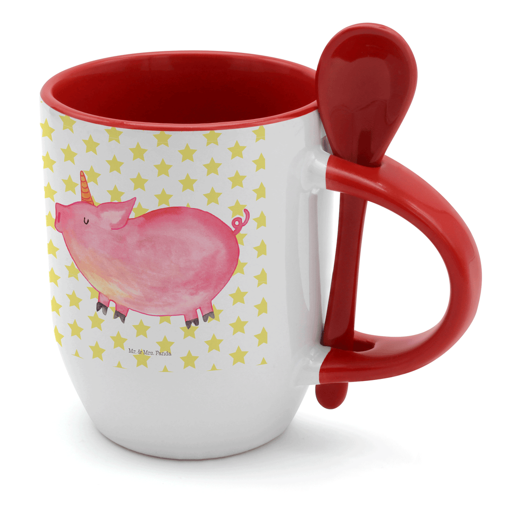 Tasse mit Löffel Einhorn Schweinhorn Tasse, Kaffeetasse, Tassen, Tasse mit Spruch, Kaffeebecher, Tasse mit Löffel, Einhorn, Einhörner, Einhorn Deko, Pegasus, Unicorn, Party, Spaß, Schwein, Schweinhorn, Bauer, witzig. lustig, Spruch, geschenk, Pig, Piggy, funny, english, englisch