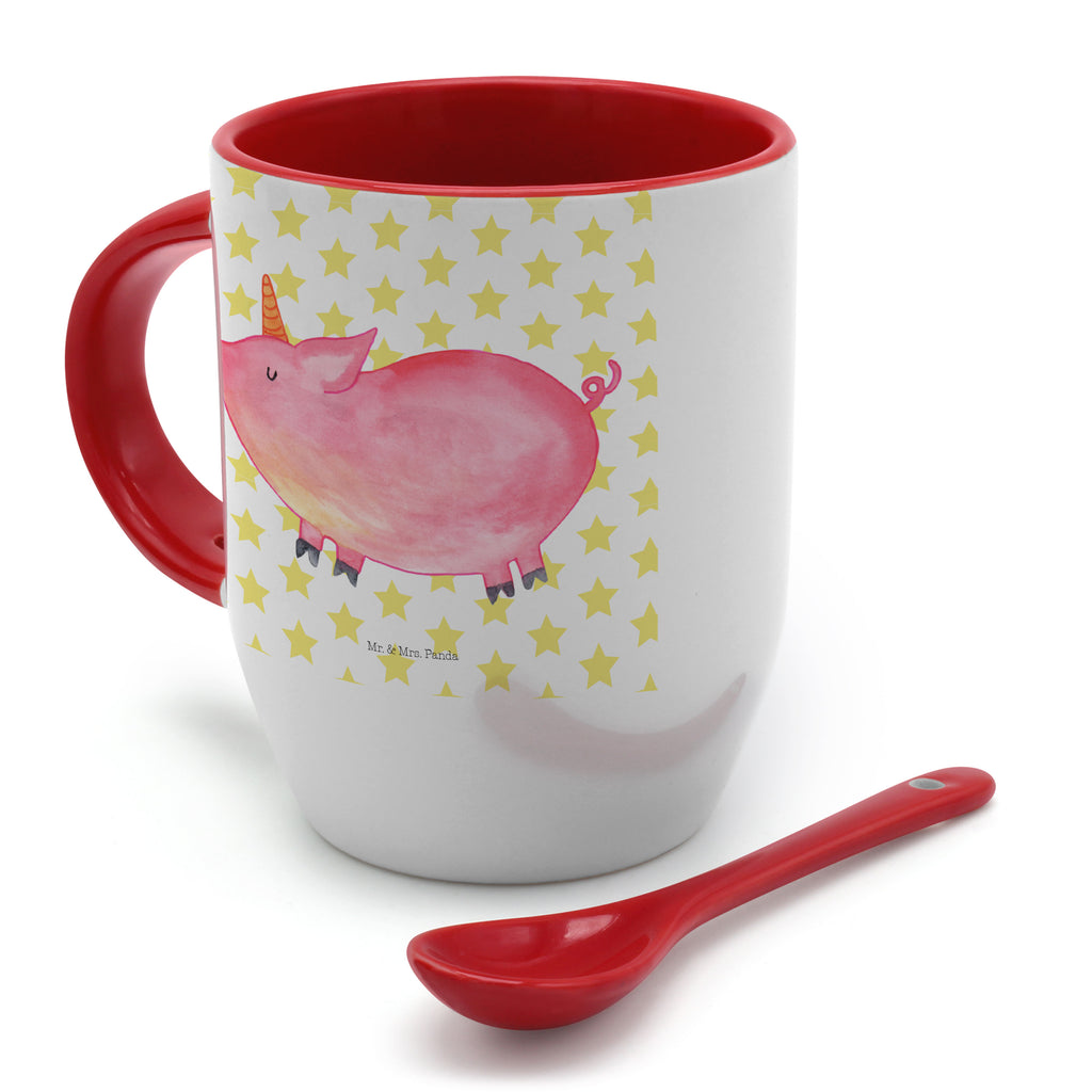 Tasse mit Löffel Einhorn Schweinhorn Tasse, Kaffeetasse, Tassen, Tasse mit Spruch, Kaffeebecher, Tasse mit Löffel, Einhorn, Einhörner, Einhorn Deko, Pegasus, Unicorn, Party, Spaß, Schwein, Schweinhorn, Bauer, witzig. lustig, Spruch, geschenk, Pig, Piggy, funny, english, englisch